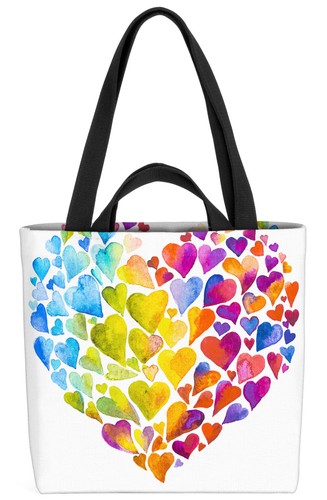 Wasserfarben herzen tasche - herzen,