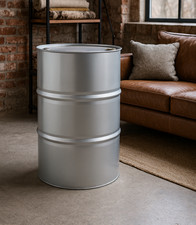 Spundfass/Metallfass/Stahlfass/Ölfass 200 L, blank m. Klarlack, nicht rostend