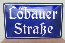 Original altes Emailschild Straßenschild  - Löbauer Straße