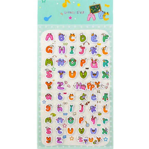 Abc alphabet sticker 52 - 3d,
