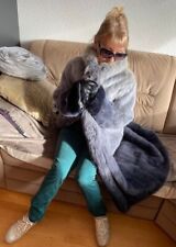 Nerzmantel Pelzmantel Blaufuchs Kragen Nerzjacke Nerz Pelz blau mink