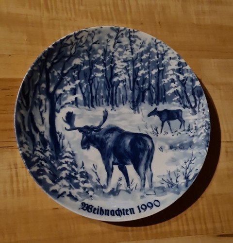 Weihnachtsteller echt kobalt - echt,