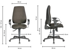 Realspace EIGER ergonomischer Bürostuhl Stoff Schwarz bis 110kg