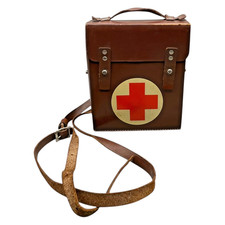 DRK Ledertasche Sanitäter Tasche Deutsches Rotes Kreuz Erste Hilfe Vintage Braun