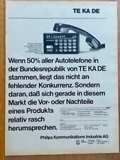 TE KA DE Autotelefon Oldtimer Original 1982 Vintage Advert Werbung Reklame