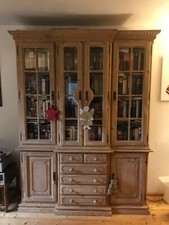 Vitrinenschrank massiv Pinie 