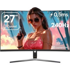 GAMEPOWER Curved Monitor 27 zoll 240Hz FullHD PC Bildschirm mit Lautsprecher V60