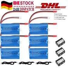 6 Stück Li-Ion Akku 7,4V 1500mAh Batterie JST für Helikopter F645 MJX F-45 Auto