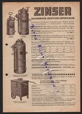 EBERSBACH-FILS, Prospekt, Autogenwerk ZINSER, Schneidbrenner u. Zubehör
