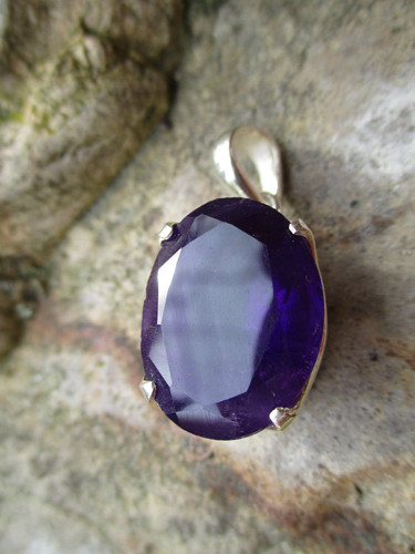 Edler amethyst anhänger - amethyst, oval