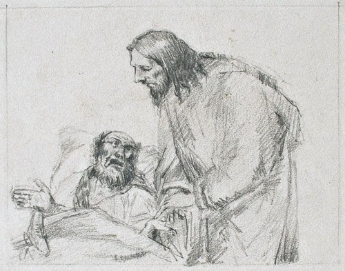 Christus krankenbett fritz von - krankenbett,