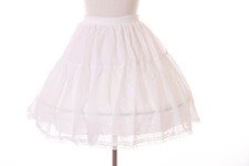 TR-0-A Weiß Reifrock 2 Ringe verstellbar Petticoat Unterrock Chiffon Lolita