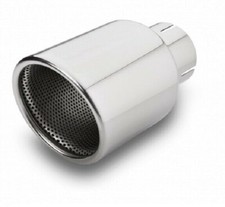 CARTUNER Auspuffblende Endrohr 100mm rund abgeschrägt Edelstahl 65mm Anschluss