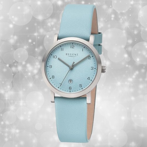 Armbanduhr leder hellblau - leder,