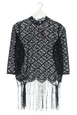 ZARA BASIC Spitzenbluse Damen Bluse Gr. DE 36 schwarz Casual-Look