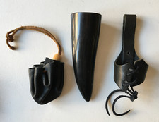 mittelalter ritter wikinger LARP trinkhorn mit halterung u. börse, gebraucht