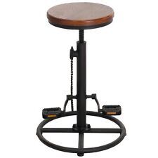 B-Ware Barhocker MCW-N19, höhenverstellbar drehbar Metall Massiv-Holz, braun