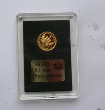 Gold Quadriga 2014 Berlin Miniaturprägung | 585er Gold  | Ø 8,1 mm