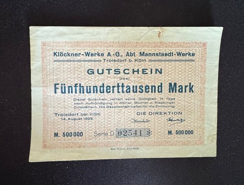 Notgeld troisdorf bei köln - bei,