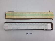 2x Rechenschieber Reiss Simplex  Hülle DDR Mathe Vintage Schule #2511945