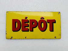 Emailschild Shell Depot Tankstelle - 40x20cm - Original, um 1930