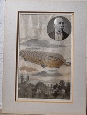 Seltene alte Zeppelin Postkarte Carte Postale Stickerei Friedrichshafen