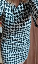 Etui Kleid Hahnentritt Muster