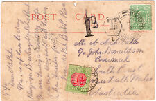 Australia 1 D Postage Due Incomming Mail From England to New South Wales