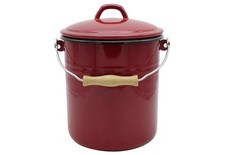 Karl Krüger Mülleimer mit Deckel | 5,0 Liter | Stahlemaille