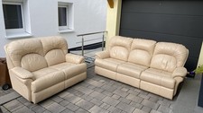 Relax Sofa, Kino Sofa, Ledercouch 2/3-Sitzer in Farbe Beige