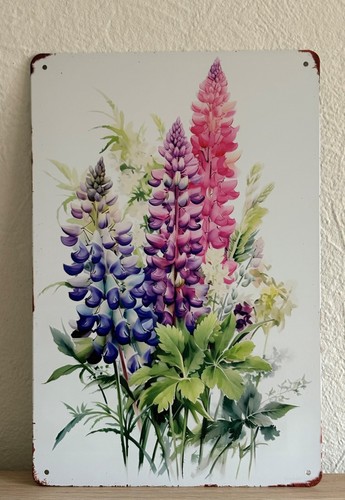 Wandbild metall lupine - metall, *