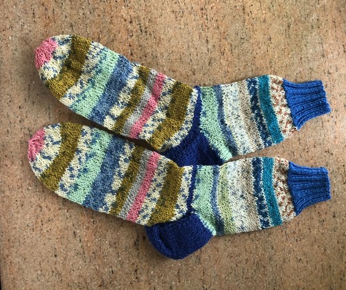 Wollsocken handgestrickt - , gr