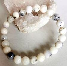 Armband mit Dendriten Opal - 80 Karat - 19 cm - Weiß - 8 mm