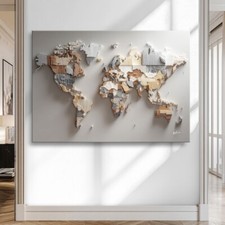 Weltkarte Leinwand Bild XXL