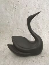 Porzellan Keramik Figur schwarzer Schwan black swan Vintage Design matt schwarz