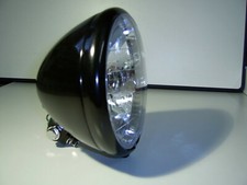 Motorrad Hauptscheinwerfer Antique 6 1/2" 165mm Schwarzes Blechgehäuse HC/R 12V