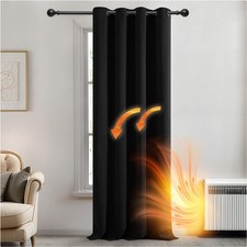 Verdunkelungsvorhang 1 Stück 240x140 cm Schwarz Blickdicht Thermo Kinderzimmer