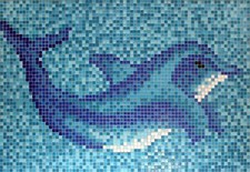 Delphin schwimmbad mosaik pool - mosaik,