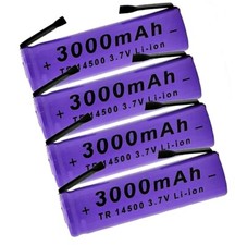 1 - 4 x U Lötfahne Li-Ion Akku 14500 Typ AA 3000 mAh 3,7V 50 x 14mm
