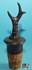 Alter WMF Metall Zierkorken Geweih / Flaschenkorken / Metalwork Bottle Stopper