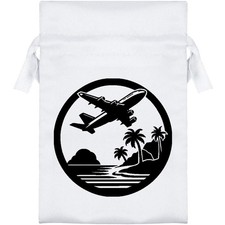 Jet plane over tropical - "jet,