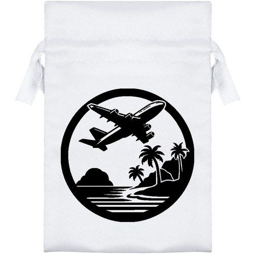 Jet plane over tropical - "jet,