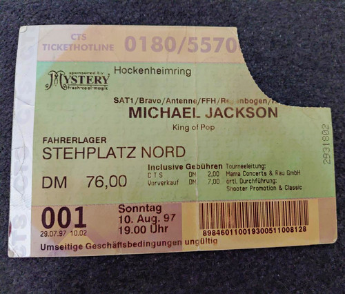 Michael jackson konzertticket - michael,