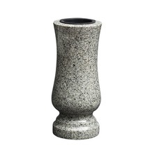 Urnenvase Urnengrab Friedhofs-vase Vase  Grab-schmuck aus Granit  grau