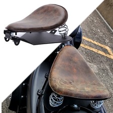 Motorrad Sattel Solo Sitz Braun Sitzfeder für Harley Davidson Chopper Bobber