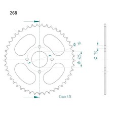 Kettenrad 40 Zähne 415er Typ