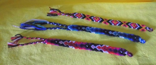3er set armband stoffarmband - armband,