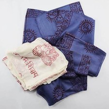 10x Baumwolltuch Palituch Pali Fransen einfarbig blau B-Ware Tuch Schal