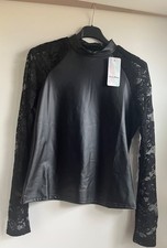 leder bluse spitze 38/40