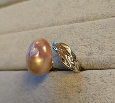 Unikat & schön ! Champagner-Rosegold  natürlicher Barockperle Ring ,  erstellbar